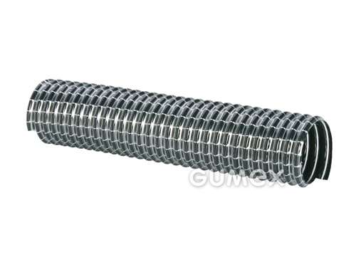Vysavačová hadice SUPERFLEX PVC 372, 25/31mm, 1,7bar/-0,2bar, PVC, ocelová spirála + syntetické vlákno, -5°C/+80°C, šedá